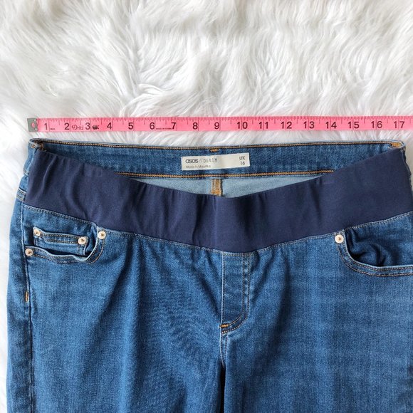 ASOS Maternity Distressed Raw Hem Skinny Jeans 12 - Picture 4 of 13